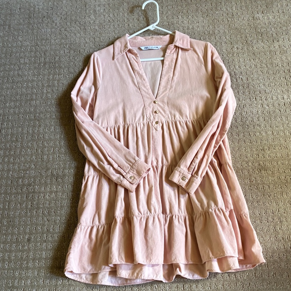 Zara Light Pink Collared Dress